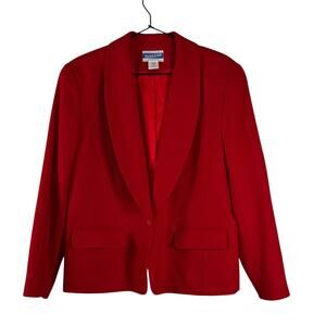 VTG Pendleton Red 100% Virgin Wool Blazer Womens Size 12 Corpcore Office Career